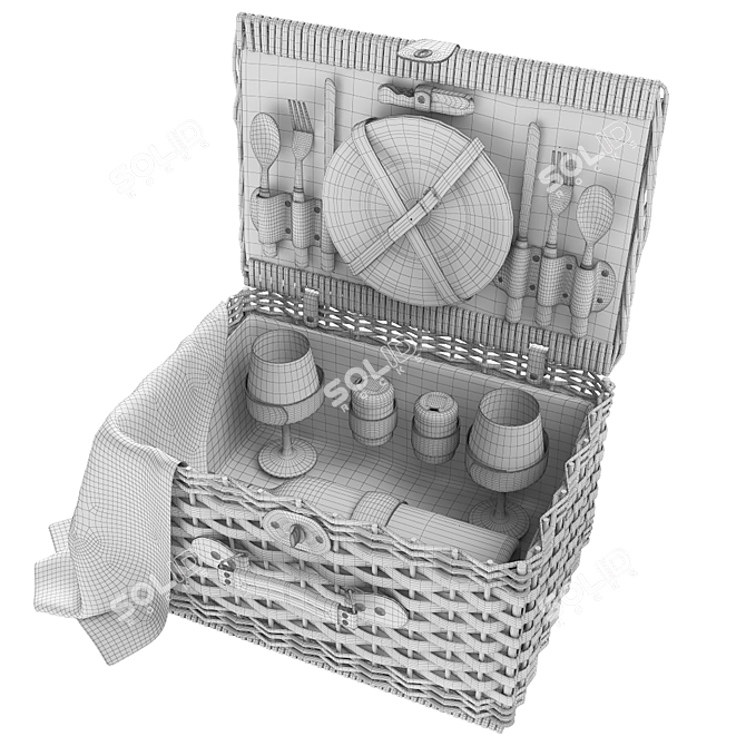 Lefard Picnic Set: Stylish Outdoor Dining 3D model image 3