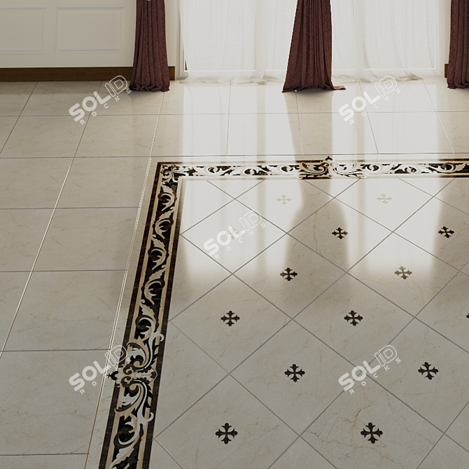 Classic Marble Stone Floor 3D model image 1