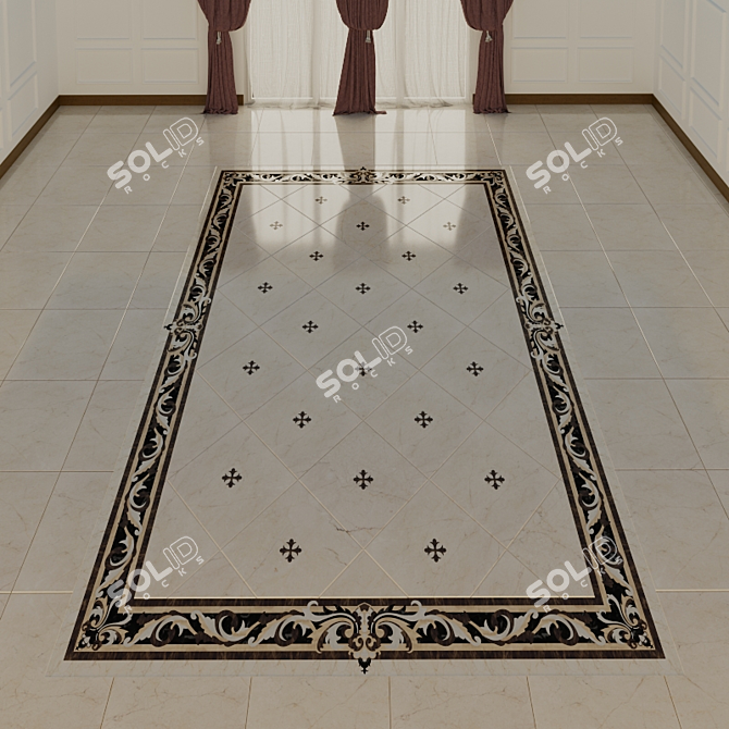 Classic Marble Stone Floor 3D model image 2