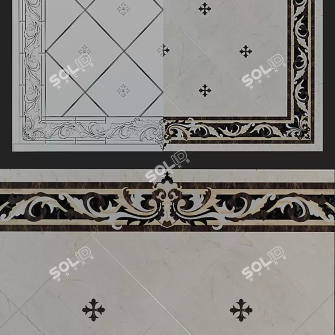 Classic Marble Stone Floor 3D model image 3