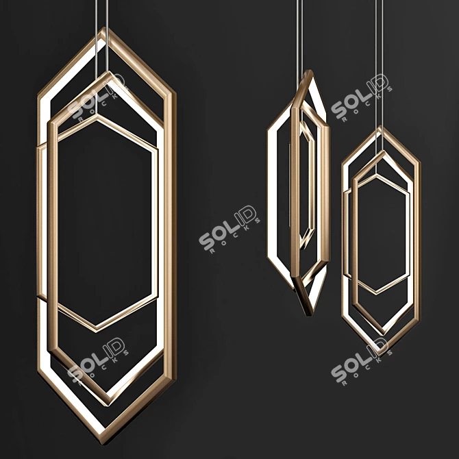 Ethereal Glow Pendant Chandelier 3D model image 1
