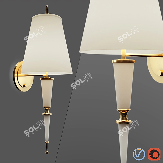 Exquisite Versailles Wall Sconce 3D model image 1