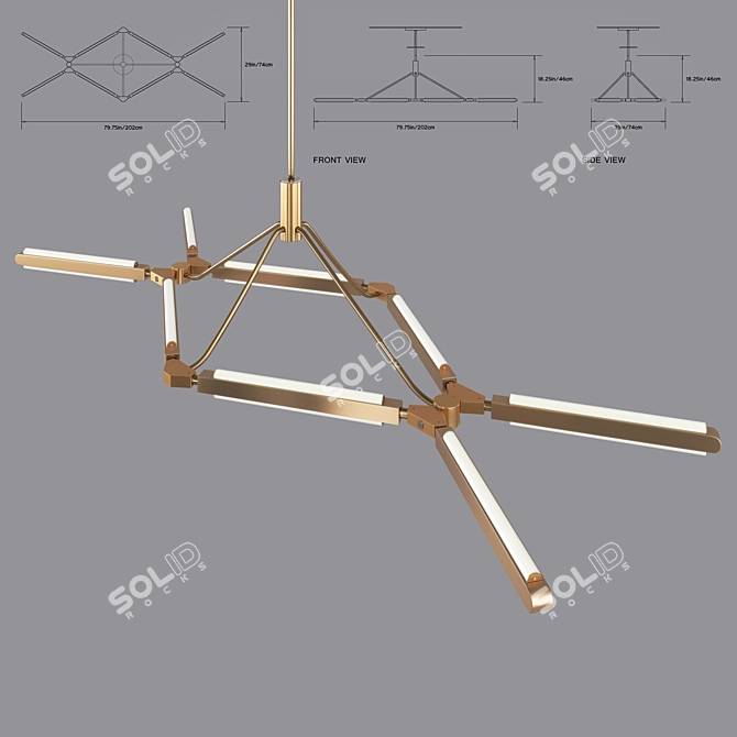 Futuristic Pris Crown Chandelier 3D model image 1