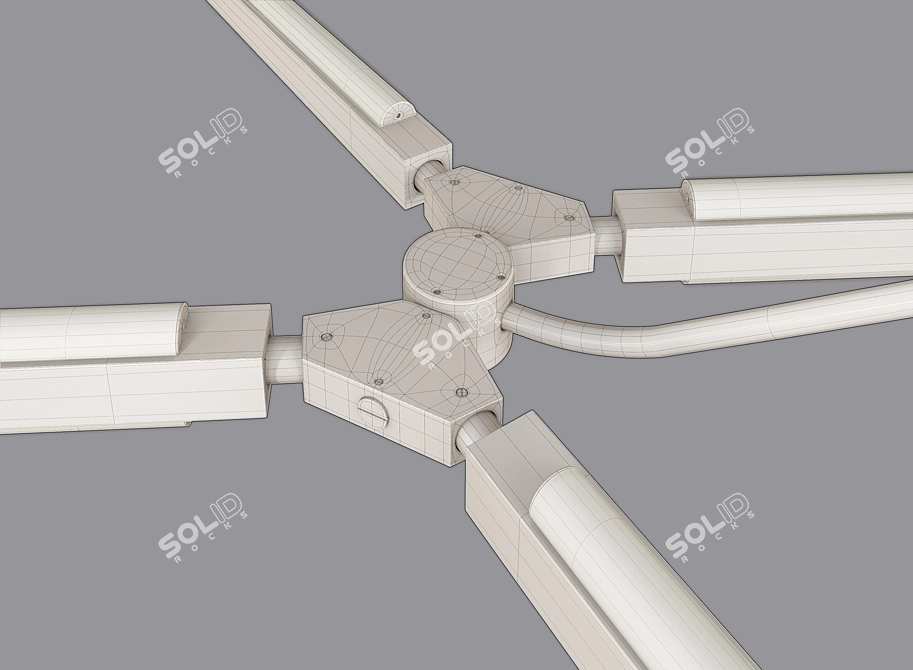 Futuristic Pris Crown Chandelier 3D model image 3