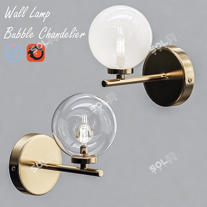Bubble Chandelier Wall Lamp 3D model image 1