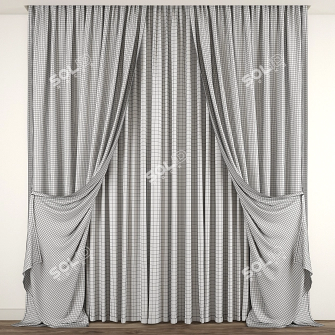 Elegant Detailed Curtain Design 3D model image 3