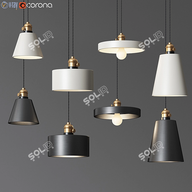 Silicone Pendant Lamp Shade Mold 3D model image 1