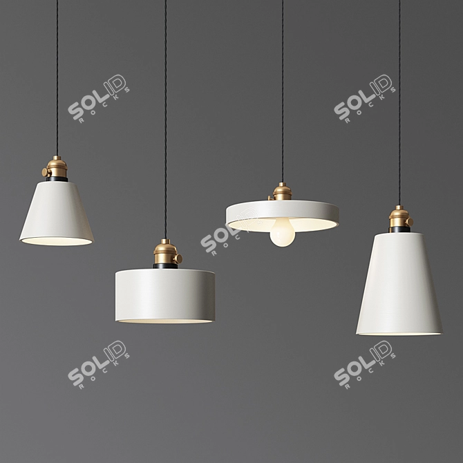 Silicone Pendant Lamp Shade Mold 3D model image 3