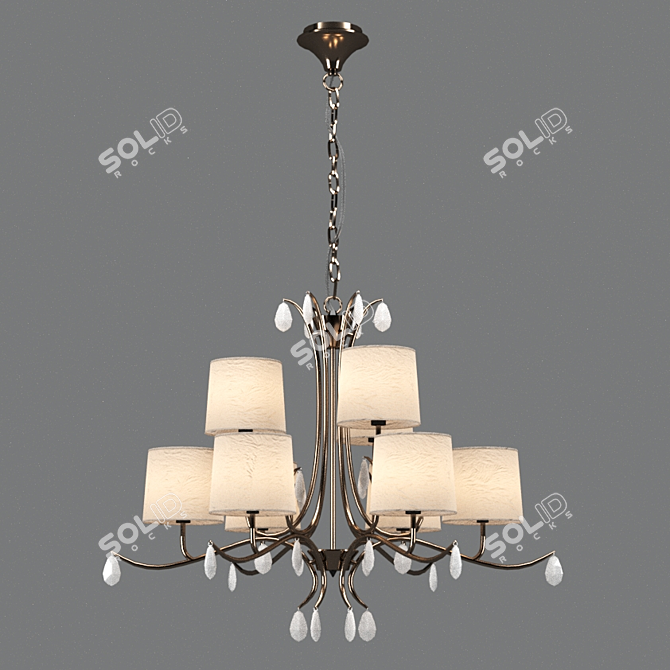 Andrea Chandelier: Elegant Brass Ceiling Light 3D model image 1
