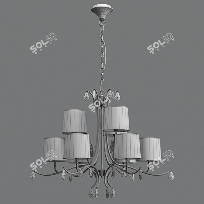 Andrea Chandelier: Elegant Brass Ceiling Light 3D model image 2