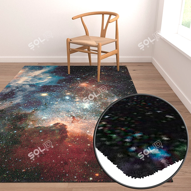 Coveted Carpet Collection - Set of 3 High-Quality Rugs 3D model image 2