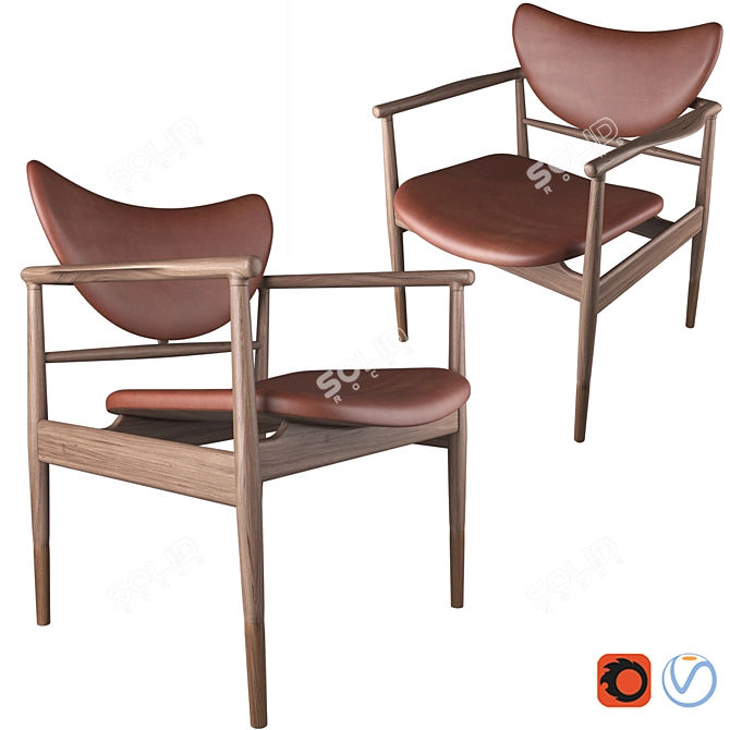 Elegant 48 Chair: Finn Juhl 3D model image 1