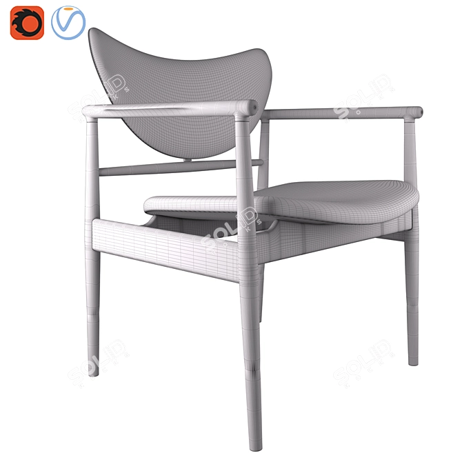 Elegant 48 Chair: Finn Juhl 3D model image 3