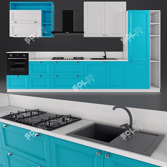 Modern Kitchen Render Platform: Corona Render 3 3D model image 1