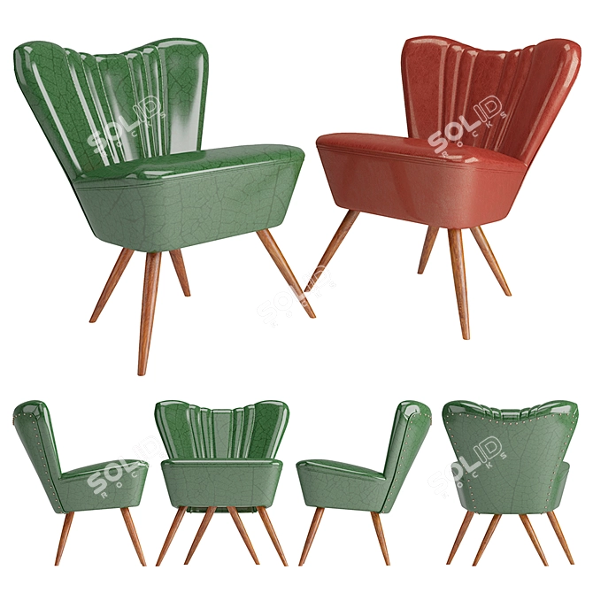  Retro Dutch Cocktail Chair 3D model image 1