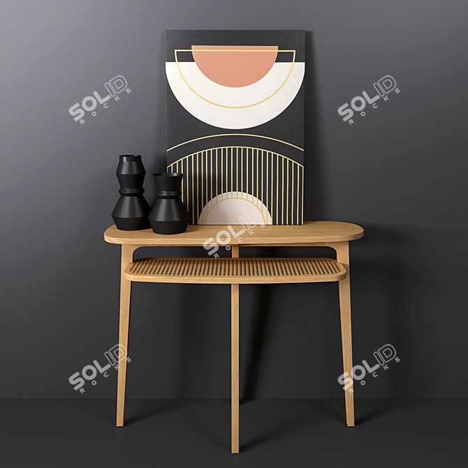 La Redoute Interior Set: Console, Panel & Vases 3D model image 2