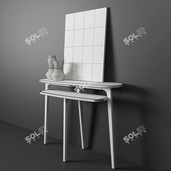 La Redoute Interior Set: Console, Panel & Vases 3D model image 3