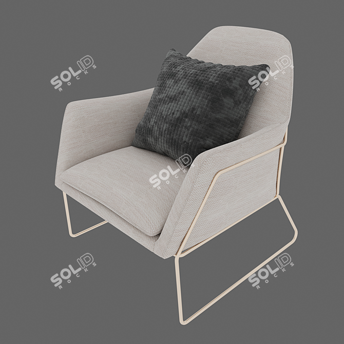 Elegant Forma Chair: Milkyway Ivory 3D model image 1