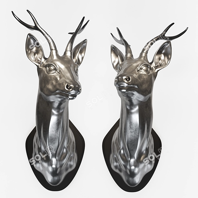 Silver Deer Wall L'Art Eichholtz 3D model image 1