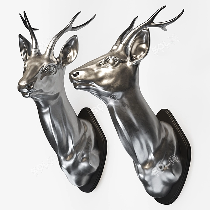 Silver Deer Wall L'Art Eichholtz 3D model image 2