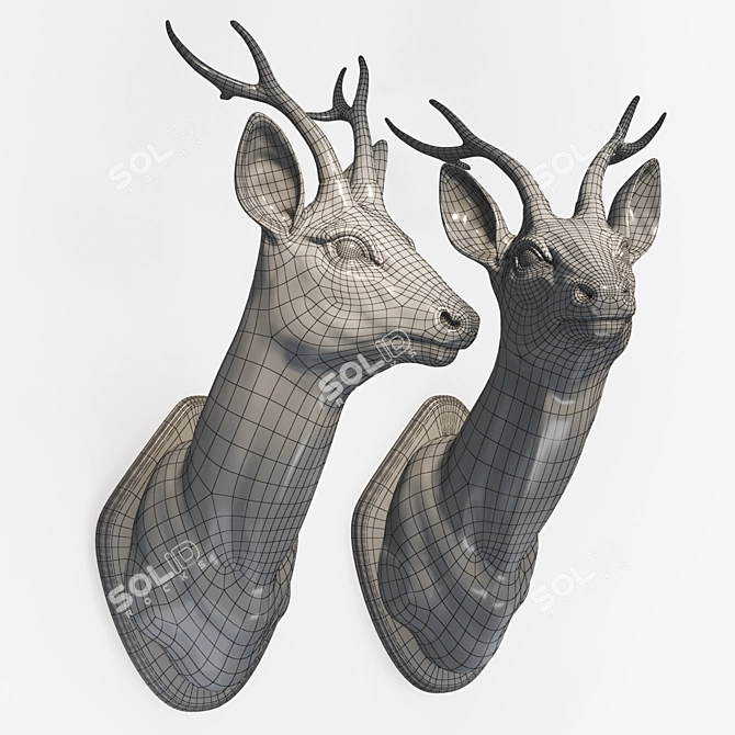 Silver Deer Wall L'Art Eichholtz 3D model image 3