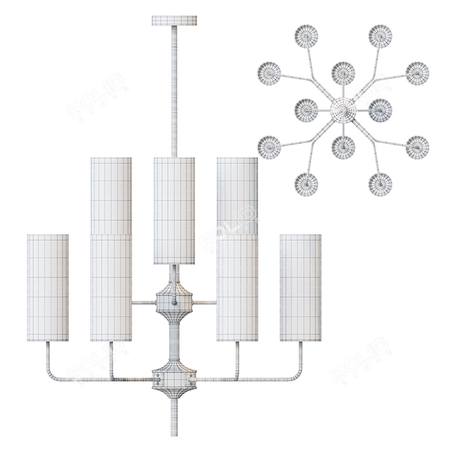 Midcentury Lampatron DELPHY 12 - Sleek Design Lighting 3D model image 3