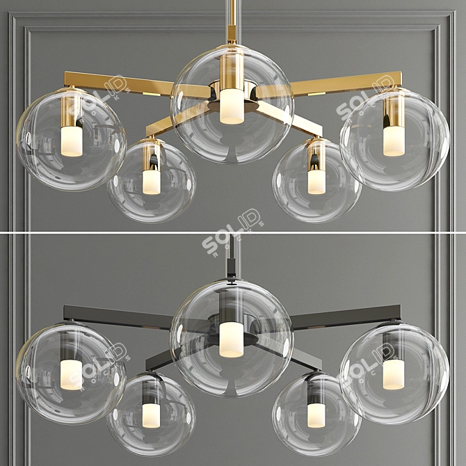 Elegant Courcelette 5-Light Chandelier 3D model image 1