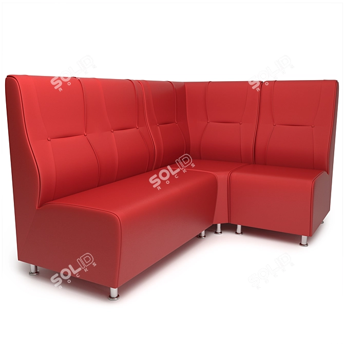 York Corner Sofa: Stylish Cafe Furniture 3D model image 1