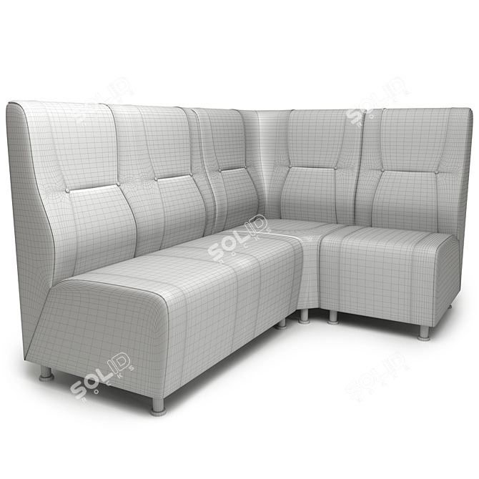 York Corner Sofa: Stylish Cafe Furniture 3D model image 3