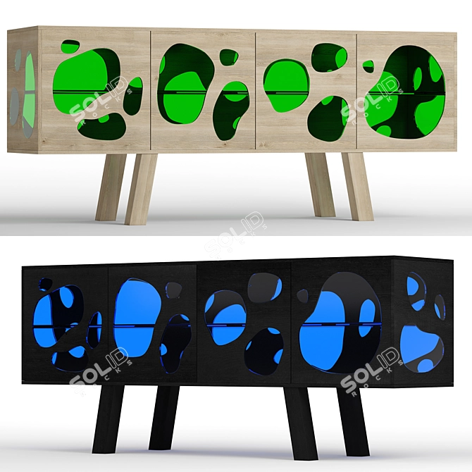 Barcelona Design Aquario Cabinet: Elegant and Functional 3D model image 1