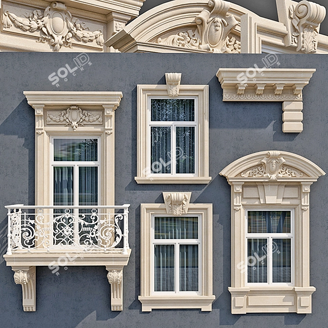 Modern Classic Windows Collection: 4 Styles 3D model image 1