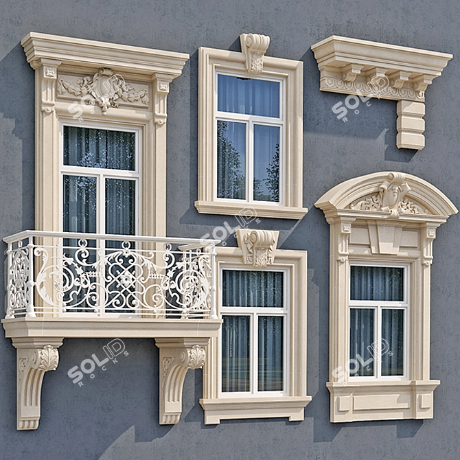 Modern Classic Windows Collection: 4 Styles 3D model image 2