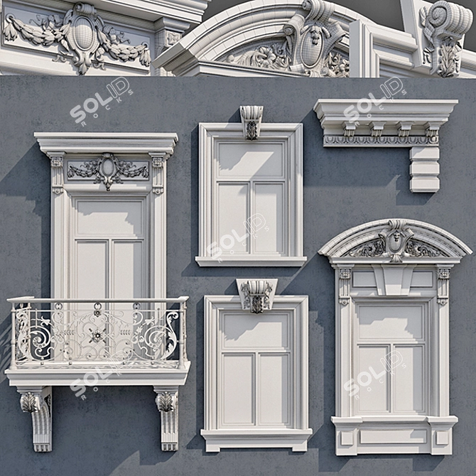Modern Classic Windows Collection: 4 Styles 3D model image 3