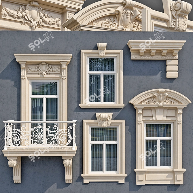 Modern Classic Windows Collection: 4 Styles 3D model image 4