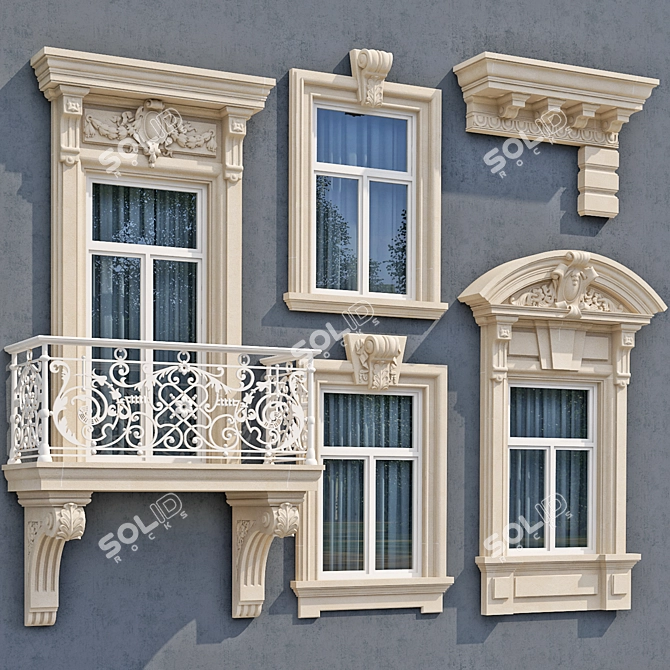 Modern Classic Windows Collection: 4 Styles 3D model image 5