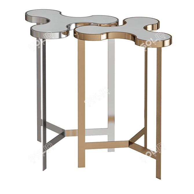 Elegant Interlocking Marble End Table 3D model image 1