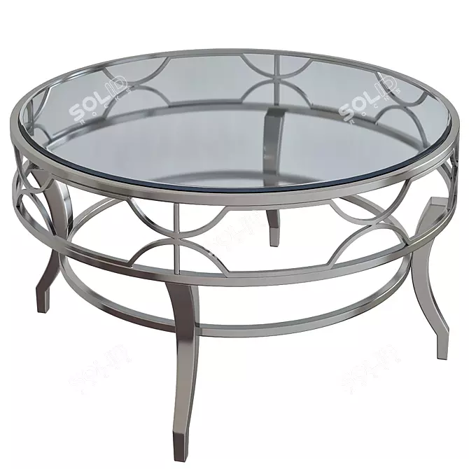 Elegant White Oak Coffee Table 3D model image 1