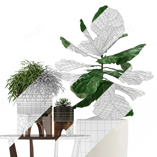 Modern Planters Collection: Mid-Century Style 3D model image 3