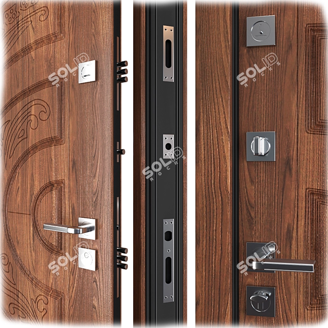 Premium Entrance Metal Door: Vezha 1 (Your Frame) 3D model image 2