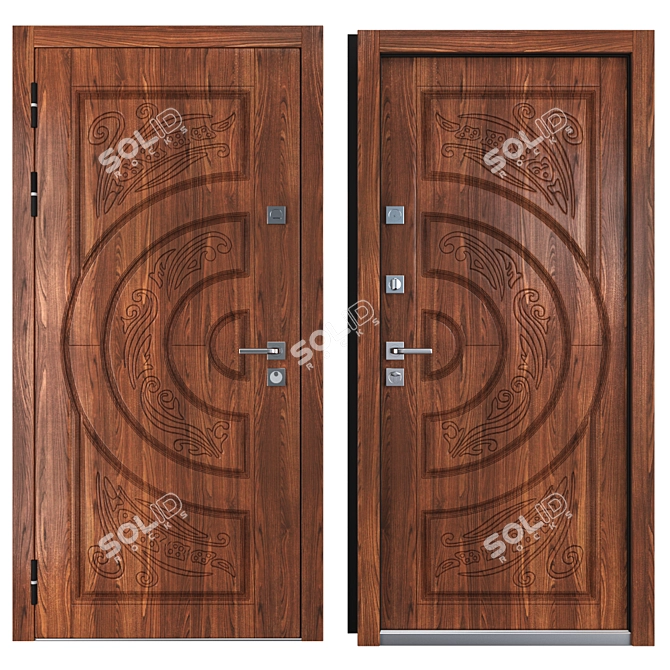 Premium Entrance Metal Door: Vezha 1 (Your Frame) 3D model image 3