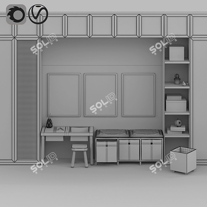 Scandinavian Kid Room Set 3D model image 2