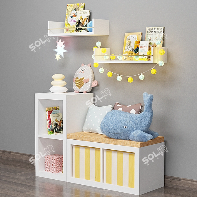 Sleek Kids Furniture Set 3D model image 2