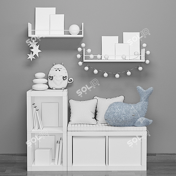 Sleek Kids Furniture Set 3D model image 3