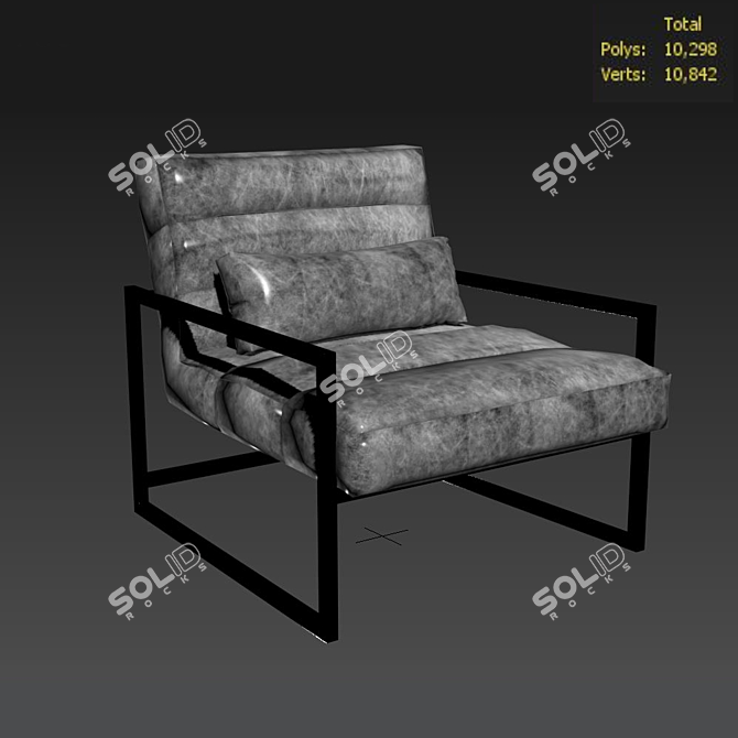 Delancy Loft Masculine Brown Leather Armchair 3D model image 3