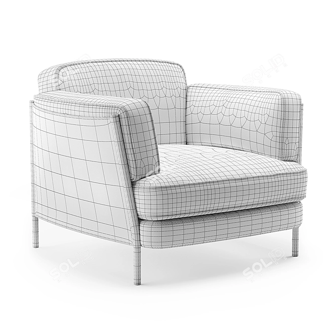 Minotti Shelley Armchair: Luxurious Comfort in Contemporary Design 3D model image 3