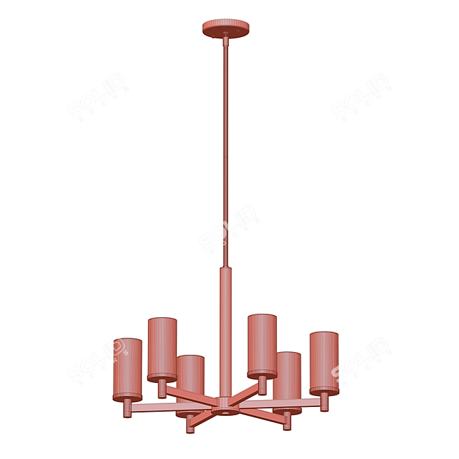 Elegant Seeded Glass Chandelier 3D model image 2