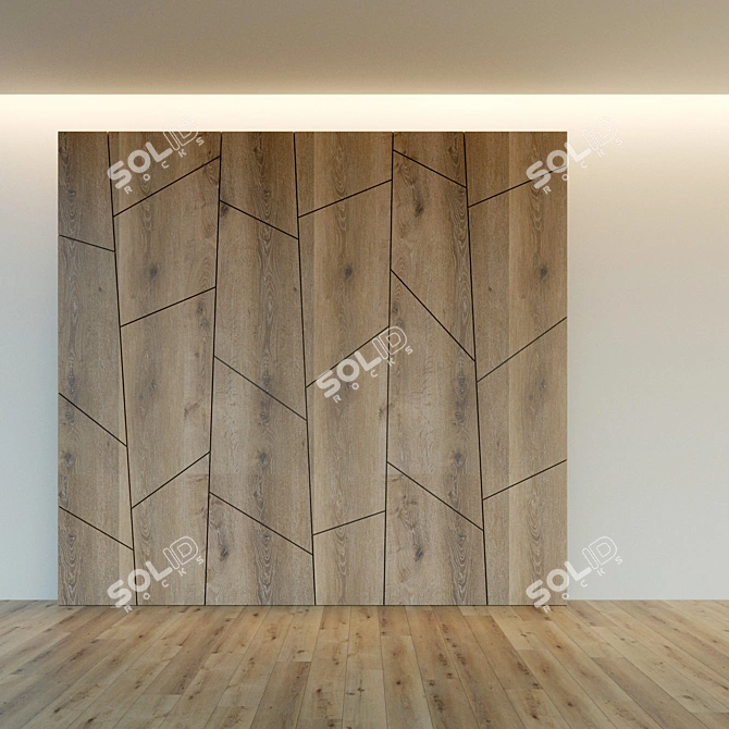 3D Wood Panel for Decorative Wall 3D model image 2