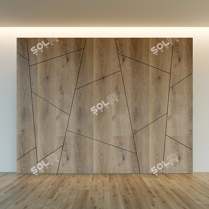 Wooden Decor Wall Panel 3D model image 2