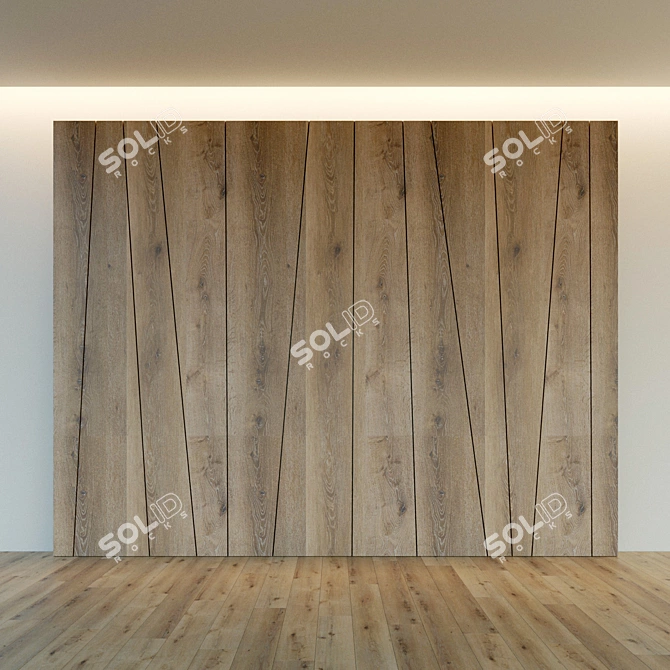Title: Wooden 3D Wall Panel | Decorative and Lightweight 3D model image 2