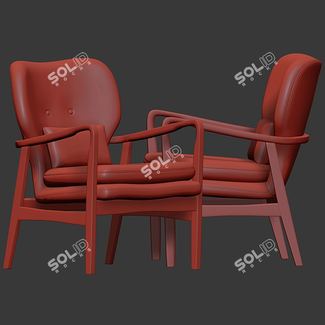 Retro-inspired Armchair | Mid Century Design 3D model image 3